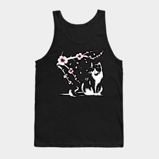 Kawaii Cat Anime Japanese Retro Funny Cat Tank Top